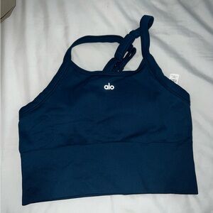 ALO Yoga Seamless Ribbed Favorite Bra Tank - Eclipse Blue